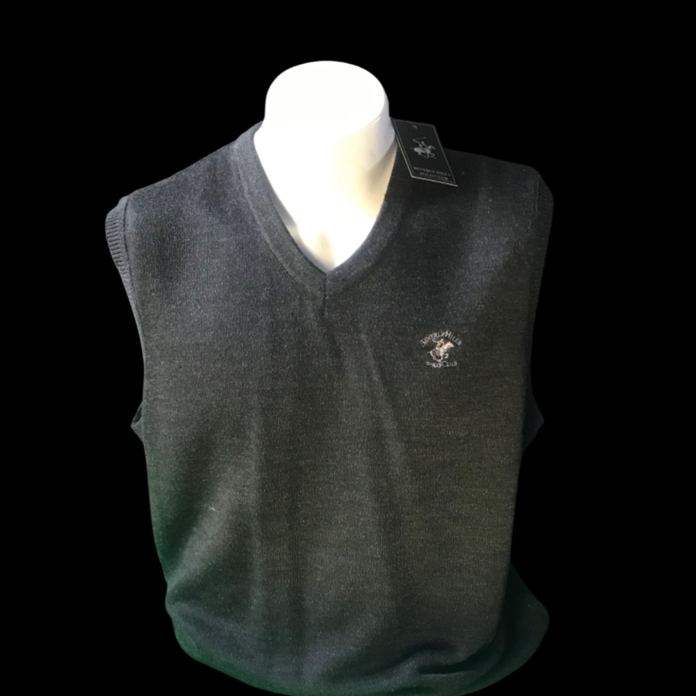 Beverly hills Polo Dark gray V-Neck Sweater Vest